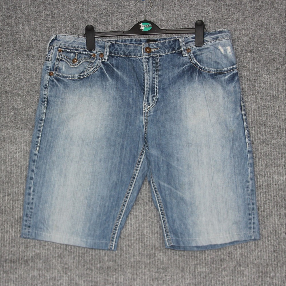Buffalo David Bitton Men's 36 Blue Wash Denim Shorts 73 Signature Edition